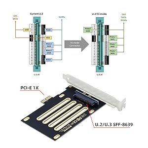 Amazon.com: NFHK PCI-E 4.0 X1 Lane to U.2 U.3 Kit SFF-8639