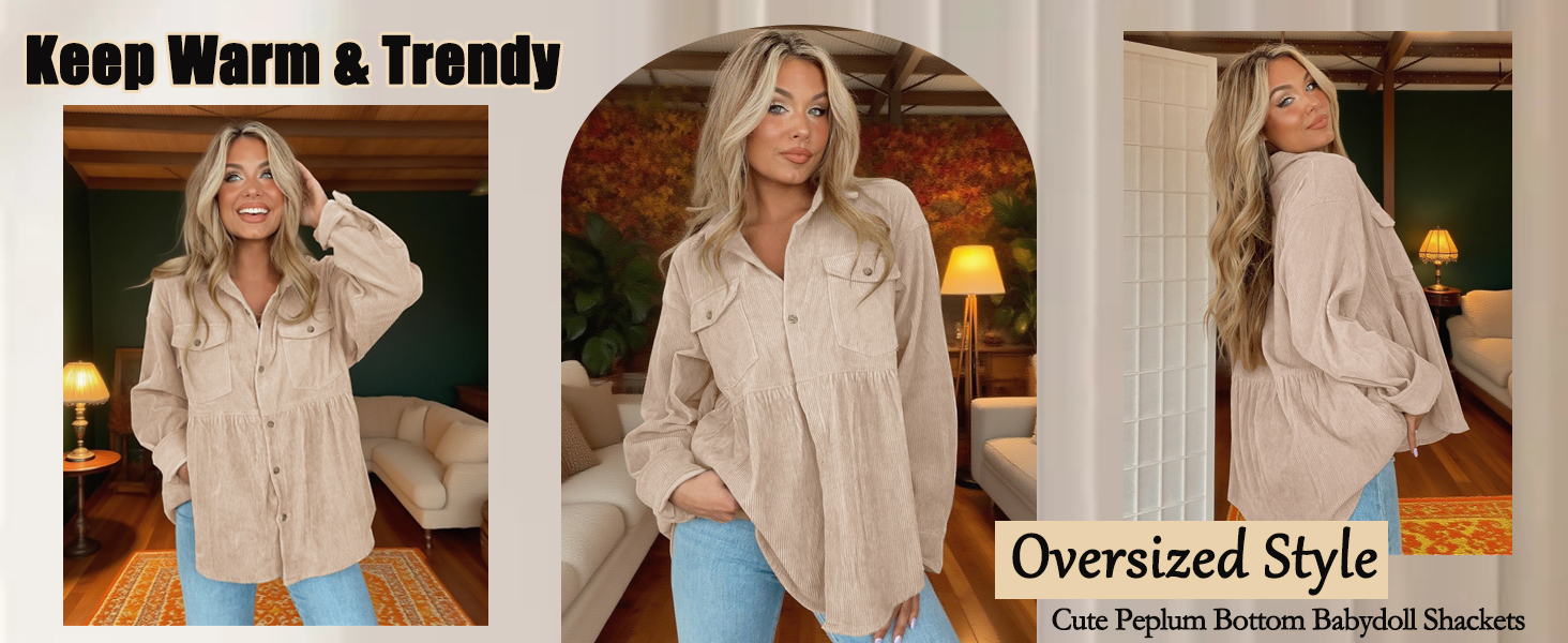 Corduroy Peplum shirts