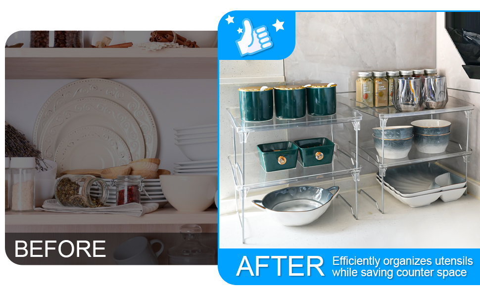 shelf risers kitchen cabinets，spice shelf organizer for cabinet