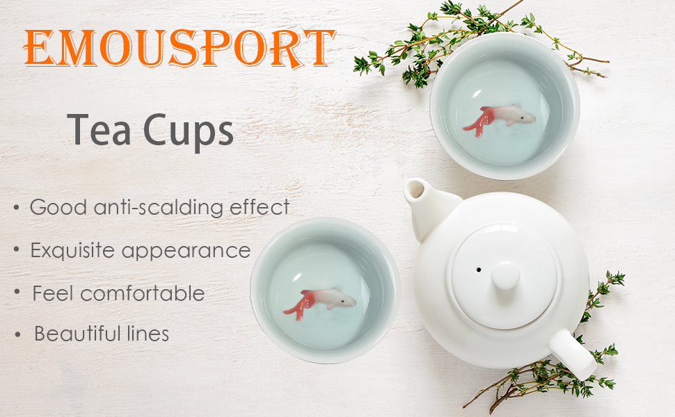 Koi fish tea cups