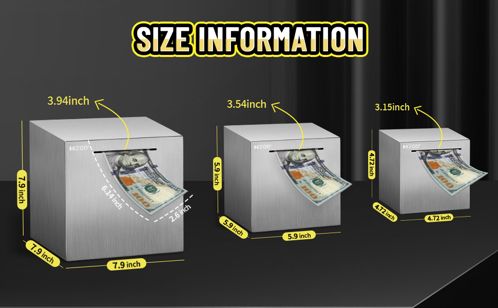 hizgo Piggy Bank for Adults Stainless Steel Savings Bank to Help Budget