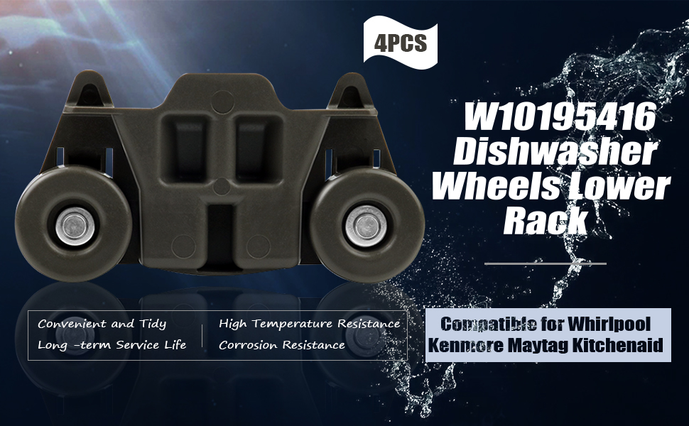 Dishwasher Wheels Lower Rack Upgraded Compatible for