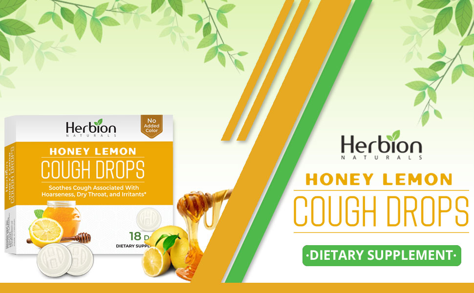 Herbion Naturals Cough Drops Herbal Lozenges Cold Cough and Flu Sore Throat Dietary Supplement Kids