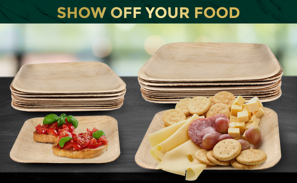 Natural Events Palm Leaf Plates Disposable Bamboo Plates For Party Events Wooden Set Wood Square