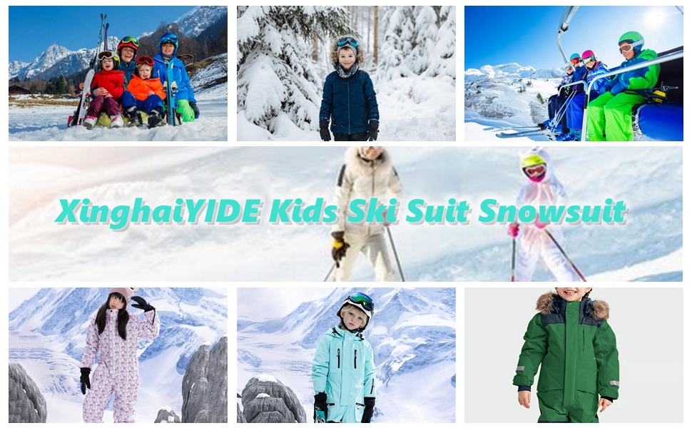 XinghaiYIDE Kids Ski Suit Jacket Pants Set 2024 Winter Snowboarding