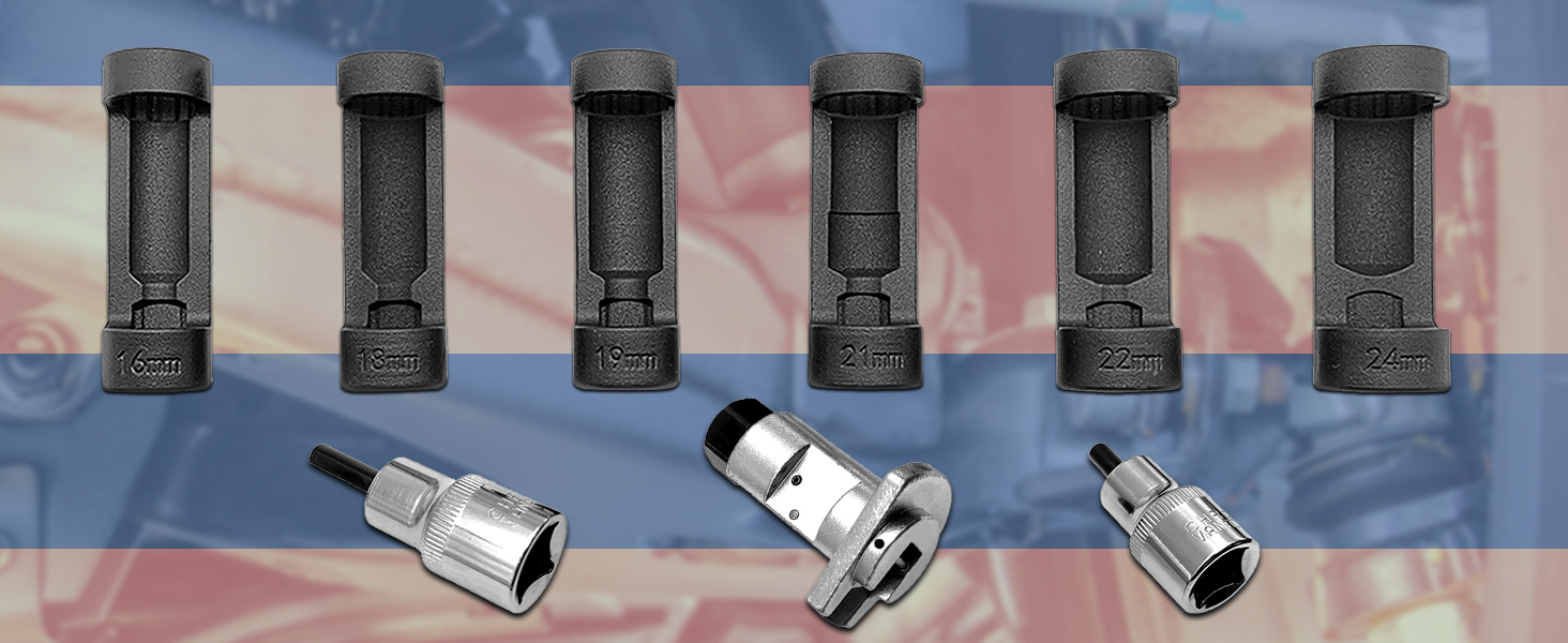 VKALTUL Strut Nut Socket 16mm 18mm 19mm 21mm 22mm 24mm with