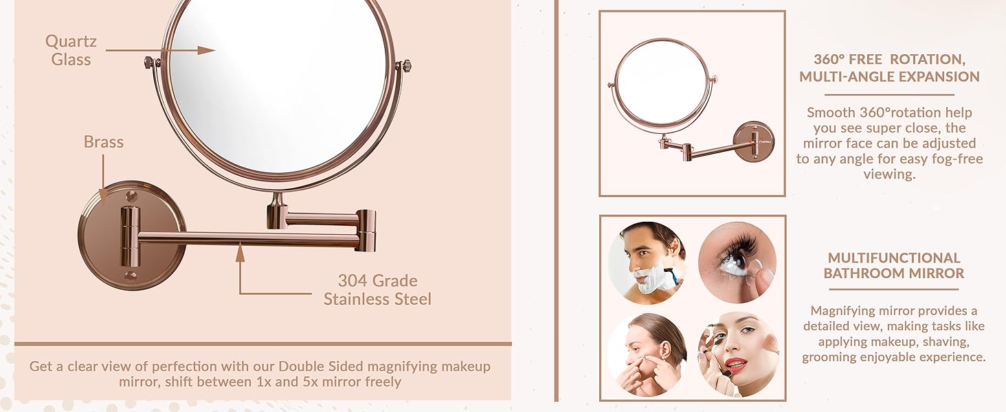 table mirror with stand 