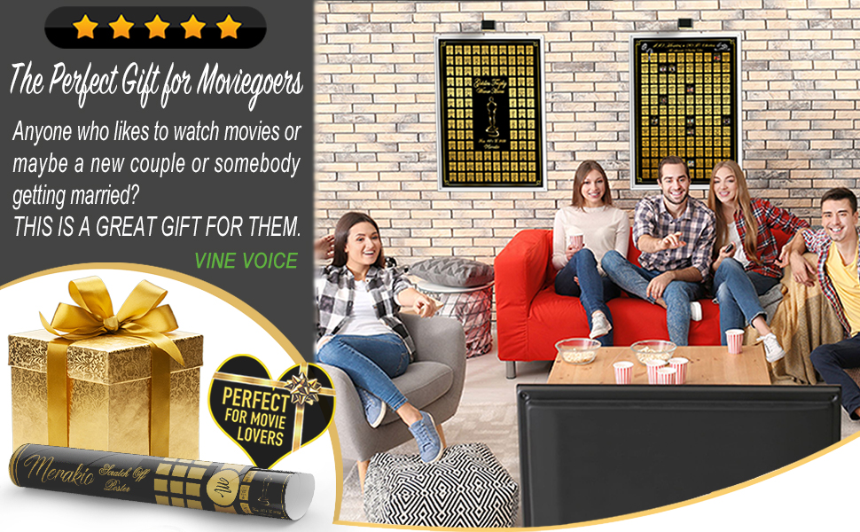 Movie Scratch Off Poster 8 Pcs Gift Set (16.5" x 23.4