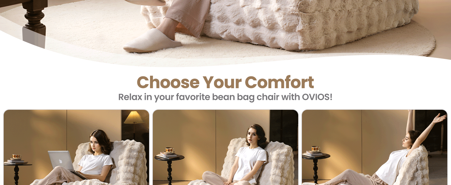 beanbag bean bag chair lounge lazy comfy cozy lounger giant oversized fluffy upholstered comfortable