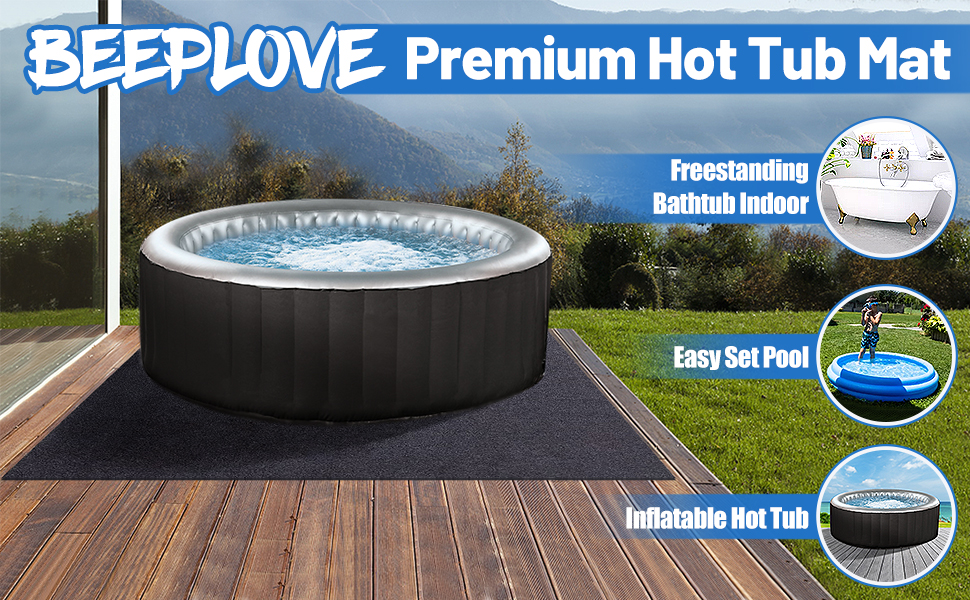 Beeplove 74" X 72" Hot Tub Mat Large Inflatable Hot Tubs