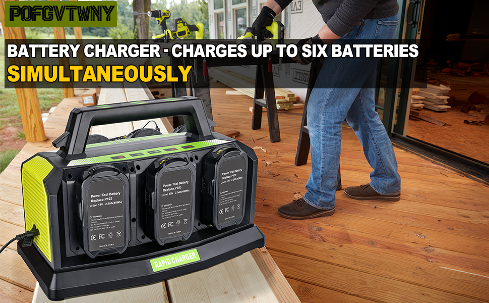 ​​​6-Ports  Rapid Ryobi Battery Charger Station
