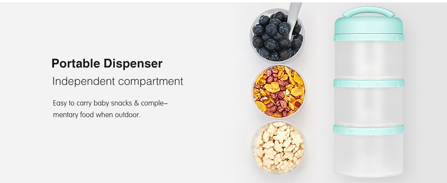 formula dispenser for baby snacks convenient to carry diaper bag