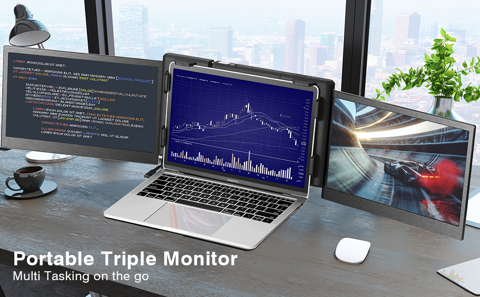 JoyReal P2 Triple Monitor for Laptop