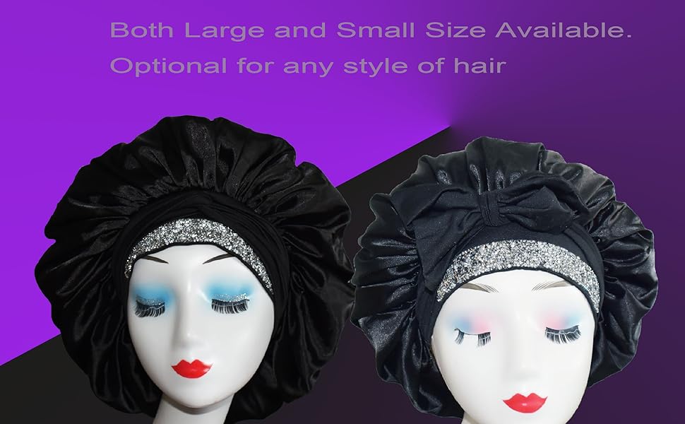 Tie bonnet, bonnet with tie band, large bonnet, silk bonnet, satin bonnet, hair bonnet edge wrap 