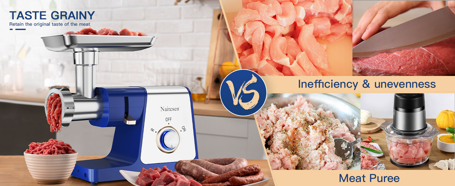 Naitesen 3000W Electric Meat Grinder, Sausage Maker Machine, Food