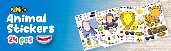 Animal Stickers, Make Your Own Stickers for Kids, Make a Face Sticker Sheets, Kids Stickers