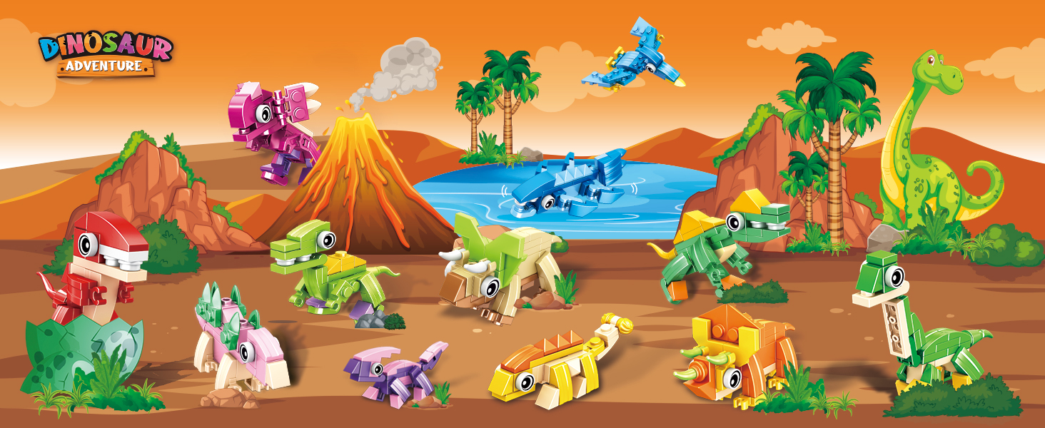 Colorful Dinosaur Building Set – Transformative Dino Fun for Kids