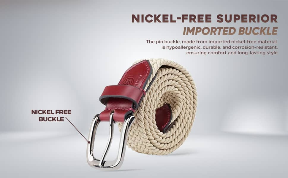 Bacca Bucci Men's Premium Elastic Braided Stretch Belt