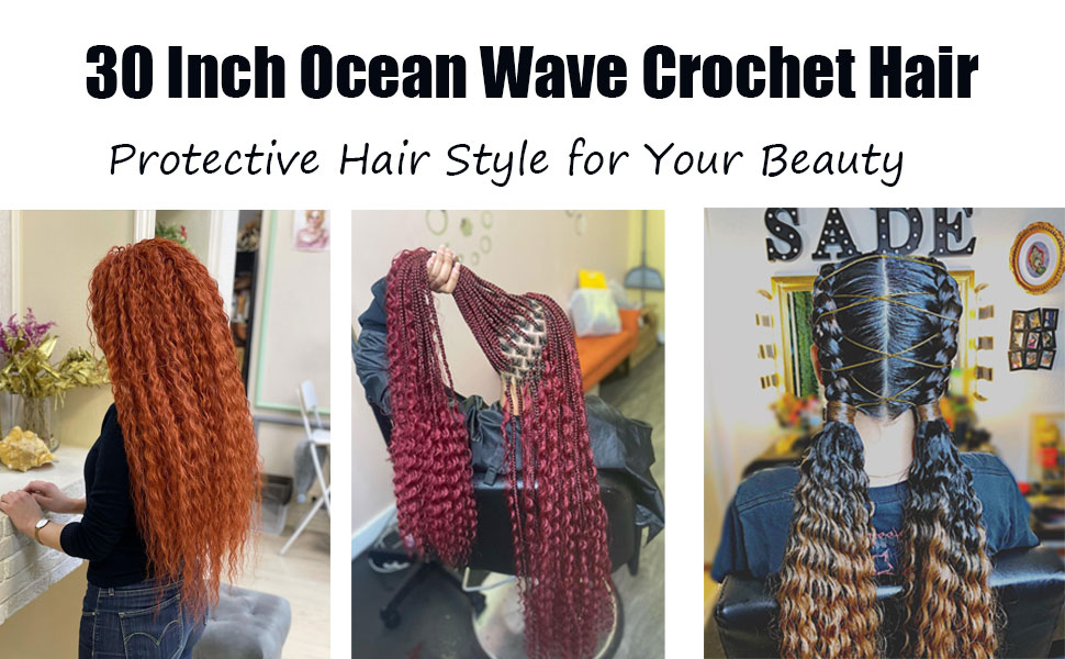 BATISI Ocean Wave Crochet Hair 30 Inch 1 Pack 1b Natural