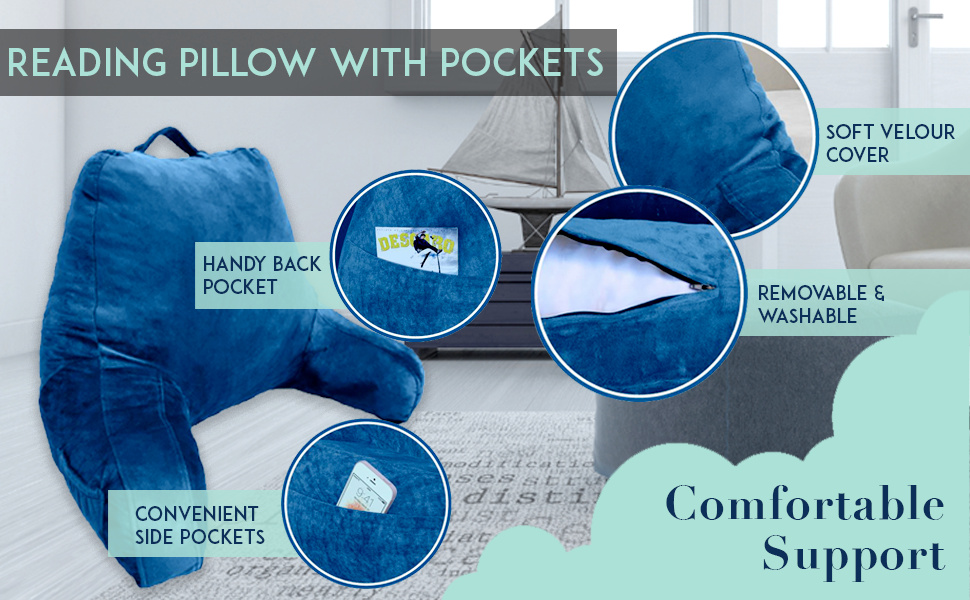 ComfortCloud Reading Pillow Bed Wedge Large Adult Backrest Lounge