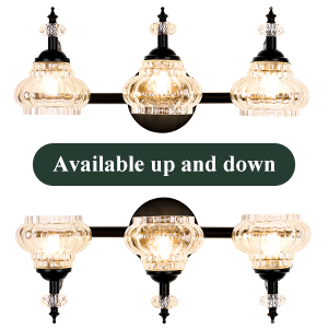 This versatile vanity light can be installed in either an upward or downward direction