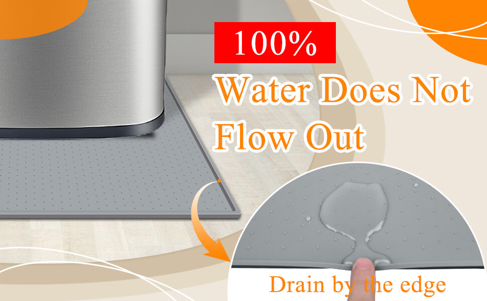 Under Trash Can Mat, Waterproof Garbage Bin Mat with Raised