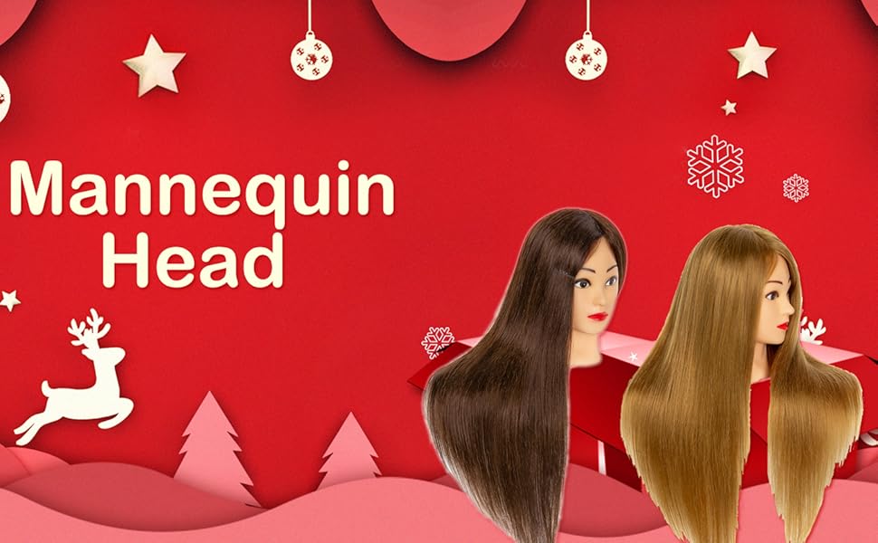 Cosmetology Mannequin Head with 60 Real Hair 26 inch