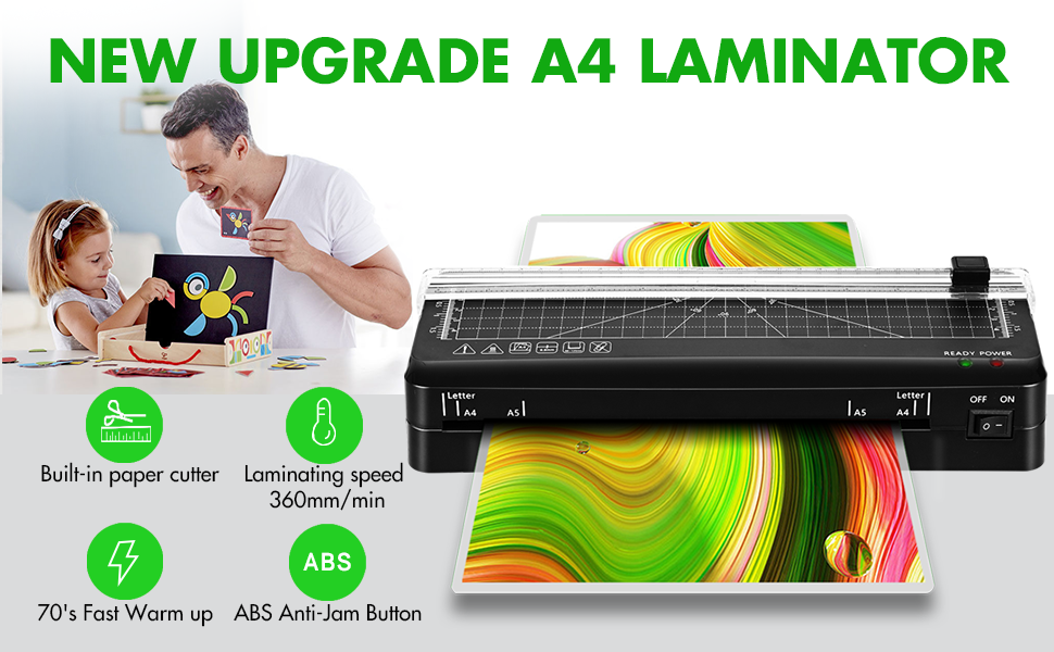 Laminator, A4 Laminator Machine, Thermal Laminator 70s Fast Warmup