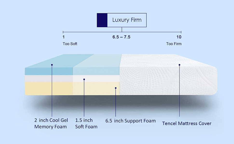Twin Mattress,10 inch Gel Memory Foam Mattress for Pressure