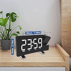 LEDデジタル投影時計 180度回転 楽天市場】デジタルLED時計 投影時計 目覚まし 卓上 180度回転