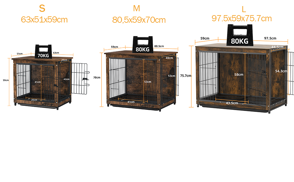 Bingopaw XL Gabbia Per Cani Metallo Legno Grande Taglia Casetta Per Cani Da Interno Tavolino Per Gabbia Recinto 97x59x75cm 13 jaula perro pequeno mediano grande madera mueble