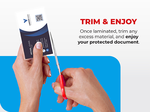 trim the excess in your protected laminated document