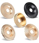 Pomsare Wood Carving Disc 5PCS Wood Grinding Wheel Sets for 4" or 4 1/2" Angle Grinder with 5/8" ...