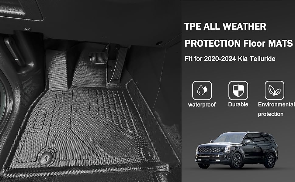 RSLUX Floor Mats Fit for 20202024 Kia Telluride TPE All