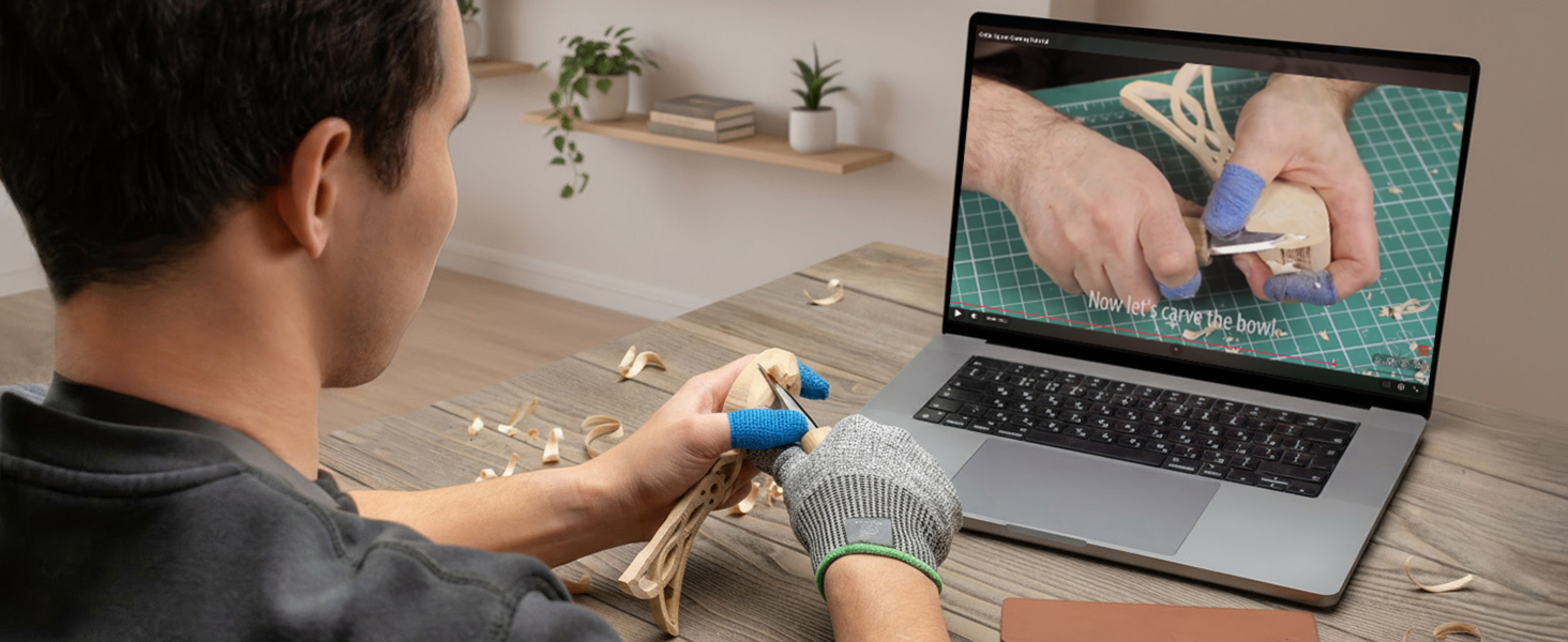 BeaverCraft DIY04 Spoon Carving Kit for Beginners Includes Sloyd Knife Hook Knife Basswood Blank