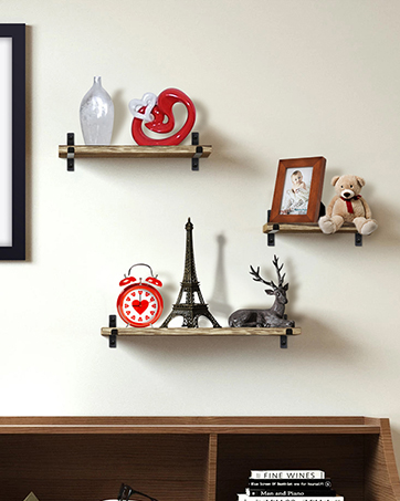 Wooden float shelves
