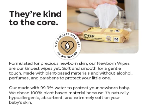 Kind to the core. independently tested, Sensitive Skin, 99.9% Water