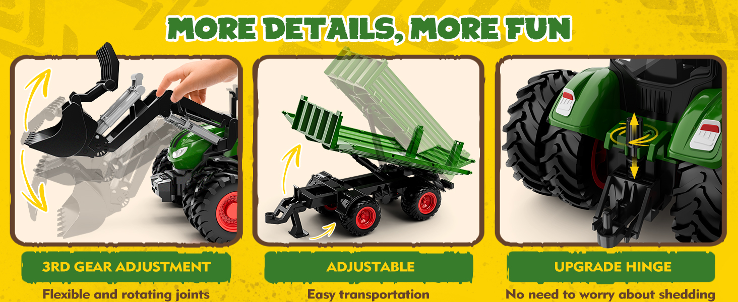 Remote Control Tractor Toy, Kids RC Tractor Set