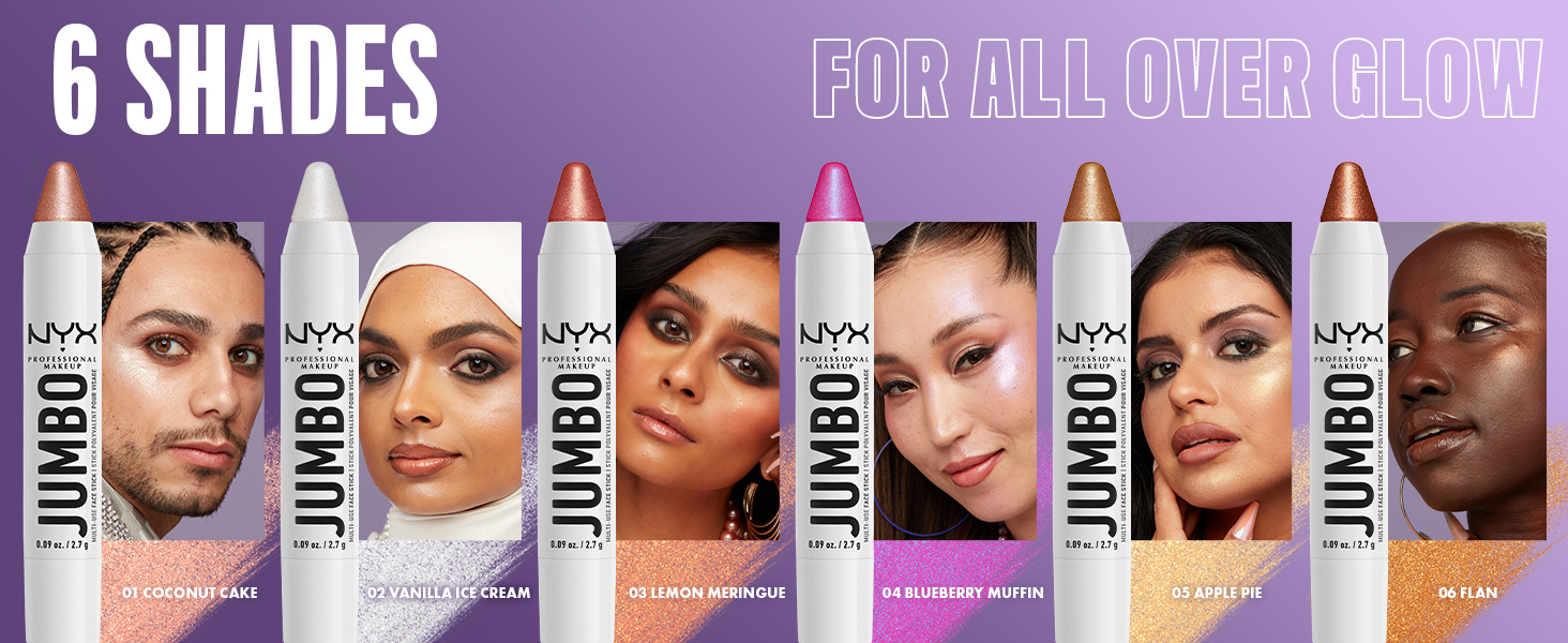 NYX PROFESSIONAL MAKEUP, Jumbo MultiUse Face Stick, Highlighter, Pearl