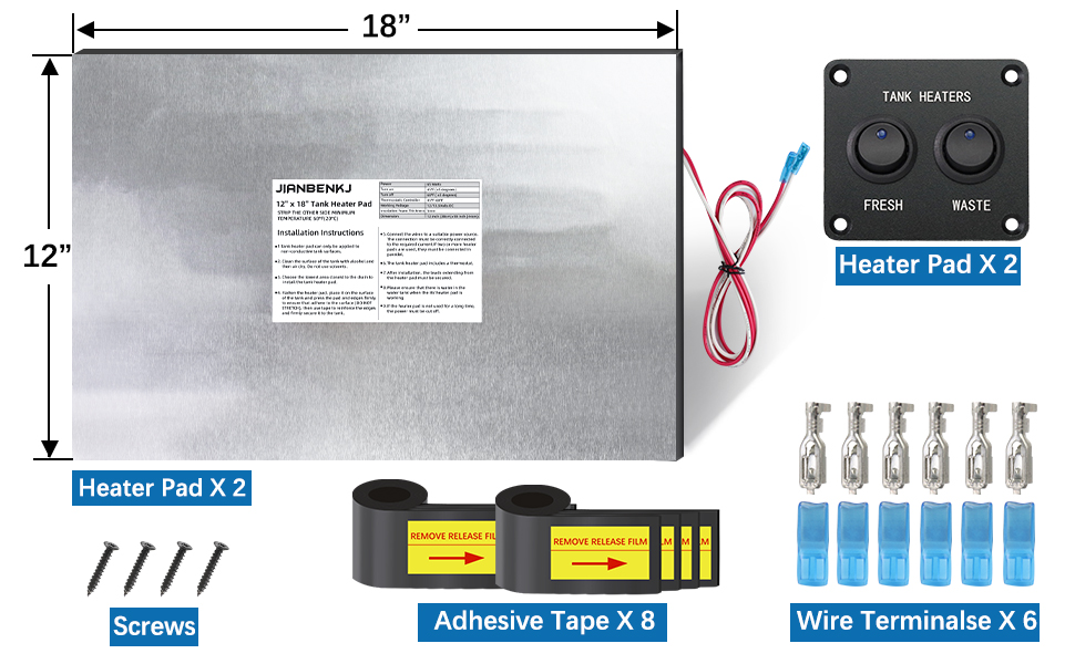RV holding tank heater pad