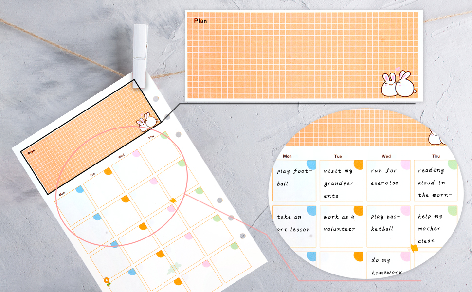 Rancco A5 Planner Inserts Monthly Planner Refills, 90