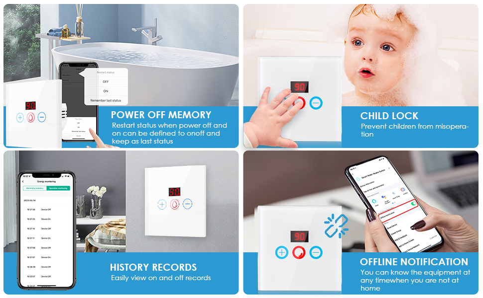 Altueey Smart Immersion Heater Timer Switch, 20A WIFI Smart Water Heater Timer Switch, Smart