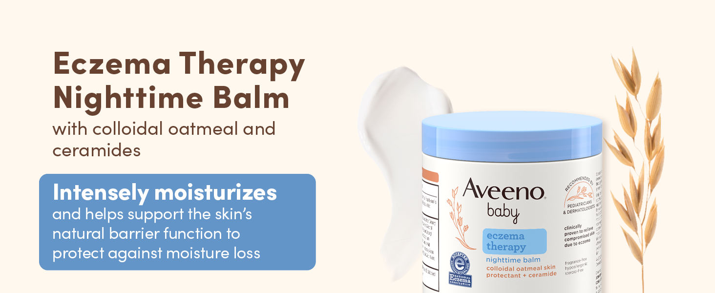 Eczema Therapy Nighttime Baby Balm with colloidal oatmeal &amp;amp; ceramides intensely moisturizes skin