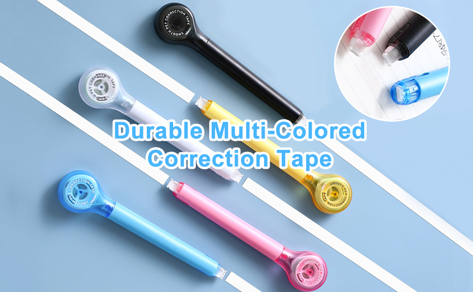 5 Pcs White Correction Tape Pen, Cute Candy Color