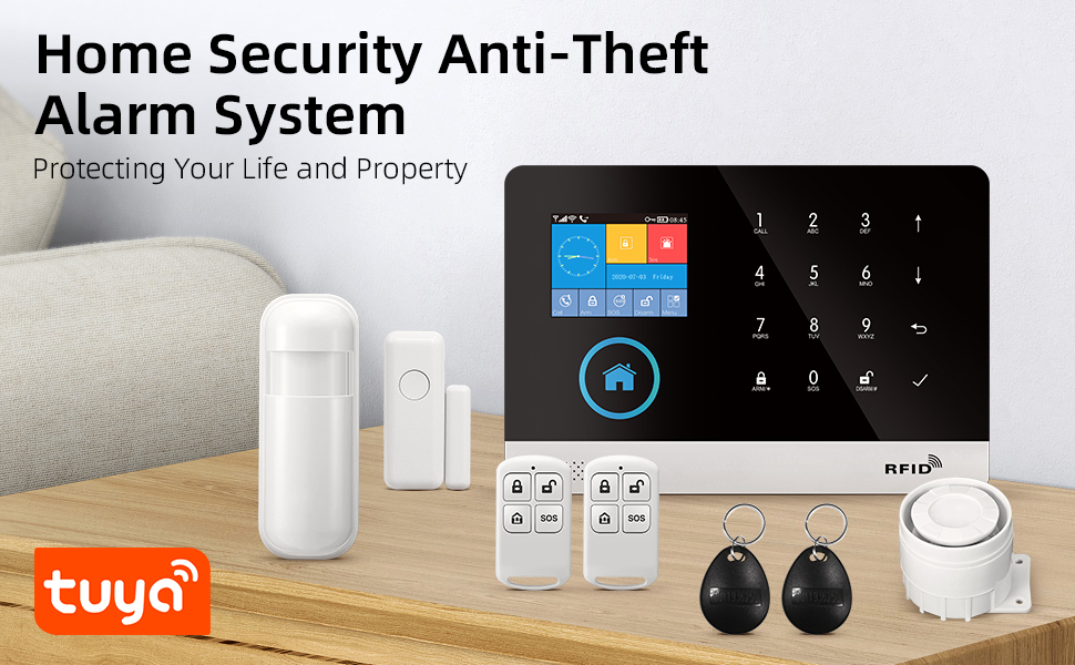 Home Alarm System, 2G GSM WIFI Wireless Security System Kit,Door Sensor