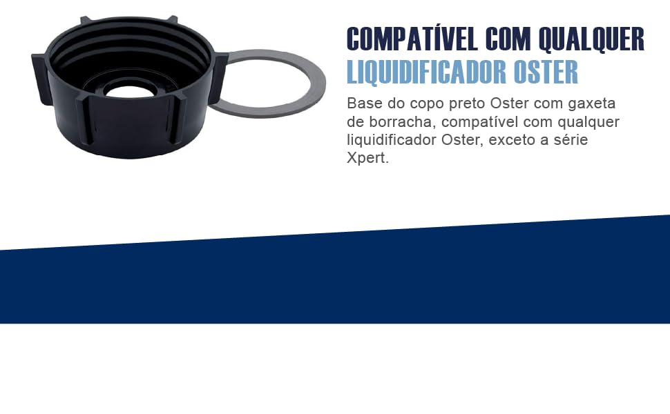 Base Plástica com anel de Vedação para Liquidificadores, Preto, Oster