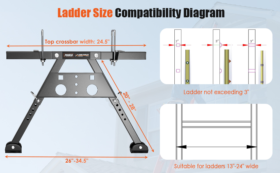 Ladder Stabilizer, Ladder Standoff Stabilizer, Extension Ladder