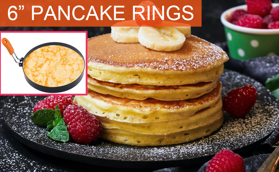 8" Large Omelette Ring,6" Pancake Mold Ring,4" Egg Ring,3