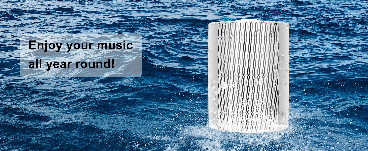 Description Picture 4 of itemHerdio 4'' Indoor Outdoor Speakers Waterproof Wired 200W With Powerful Bass Wall Mount Speakers For Patio Garage Covered Deck