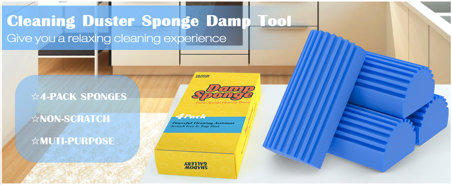 Cleaning Duster Sponge Damp Tool 4 Pack Shadowgallery
